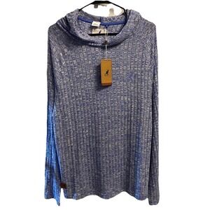 KANGOL Men's Light Blue Hooded Sweater‎ Soft Pullover Lightweight Sz. L NWT